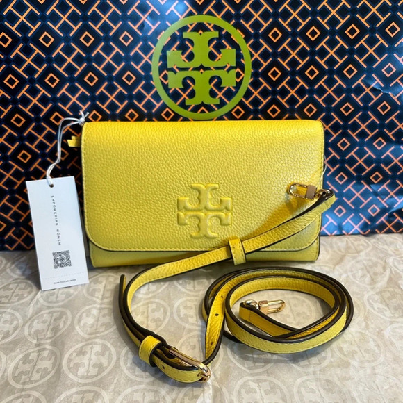 Tory Burch Handbags - Tory Burch Thea Flat Wallet Crossbody Bag Yarrow Gold Yellow